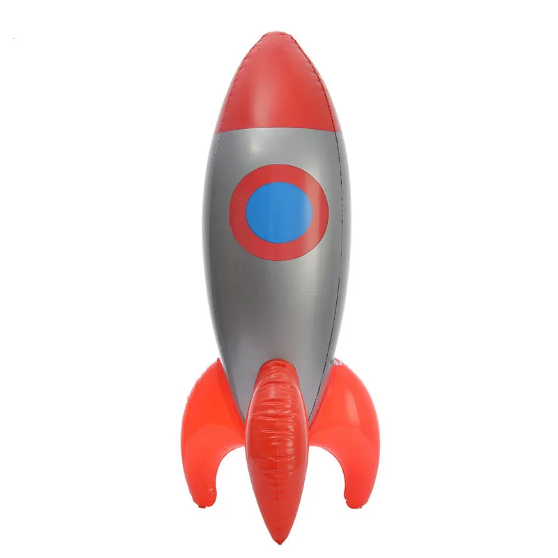 Barn Uppblåsbar leksak Red Rocket Missile Stage Birthday Party Outdoor Decoration Props for Children Girl Boy Gifts