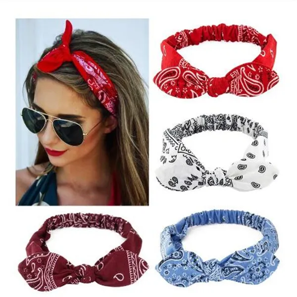 Nya Boho Women Soft Solid Print pannband Vintage Cross Knot Elastic Hairbands Turban Bandanas Girls Hair Bands Hair Accessories GC1260