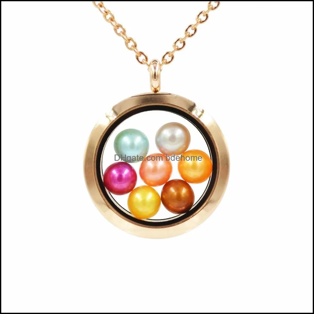 Lockets Necklaces Pendants Jewelry Wholesale Fashion Floating Akoya Oyster Pearls Pendant Women Pearl Party Living Charm Fit 7Mm Drop Deli