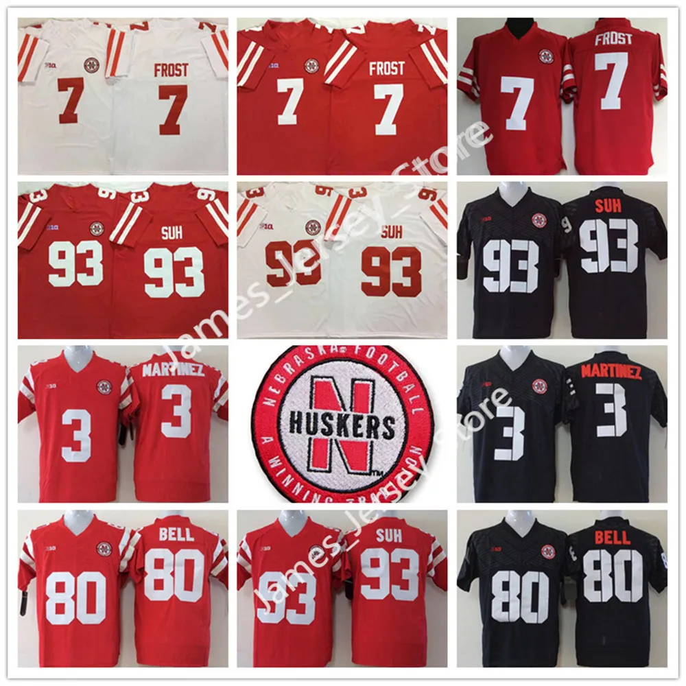 80 Kenny Bell 7 Scott Frost 93 Ndamukong Suh 3 Taylor Martinez Nebraskahuskers Jerseys 2022 Ncaa Nebraska Huskers Ed Football Jersey Embroidered