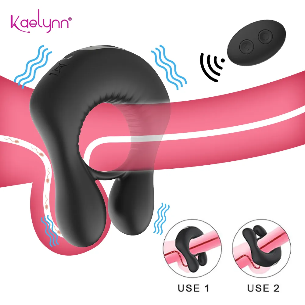 Anello di gallo del pene vibratore per il ritardo dell'uomo Eiaculazione Wireless Remote Control Couple S maschio Vibriante giocattoli adulti 18