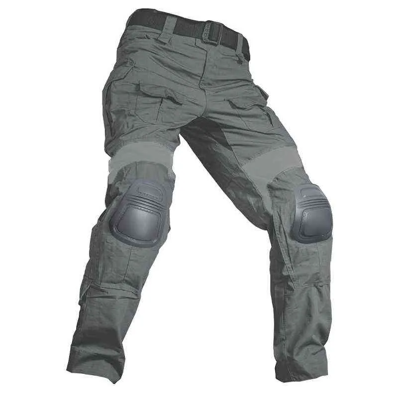Mężczyźni Wojskowe spodnie taktyczne CP Kamuflaż Multicam Cargo Pant Casual Work Caoshing Combat Airsoft Army Green Knee Pads Pants L220706
