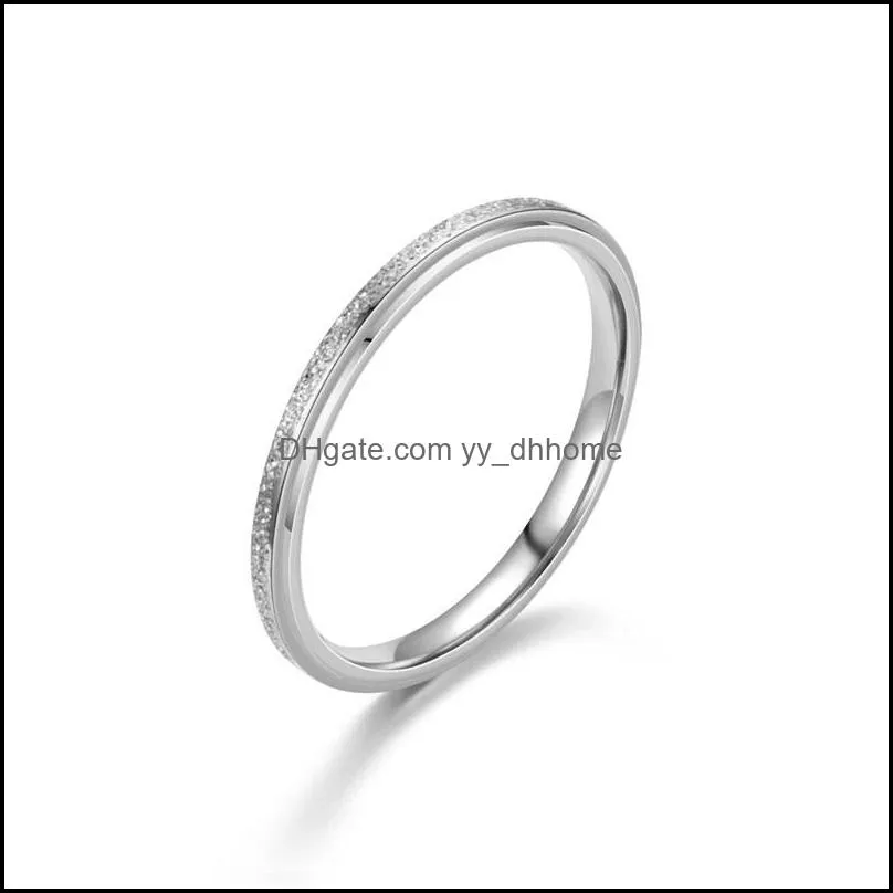 2mm men women girl lovers simple stainless steel thin finger band rings party club wear accessories jewelry