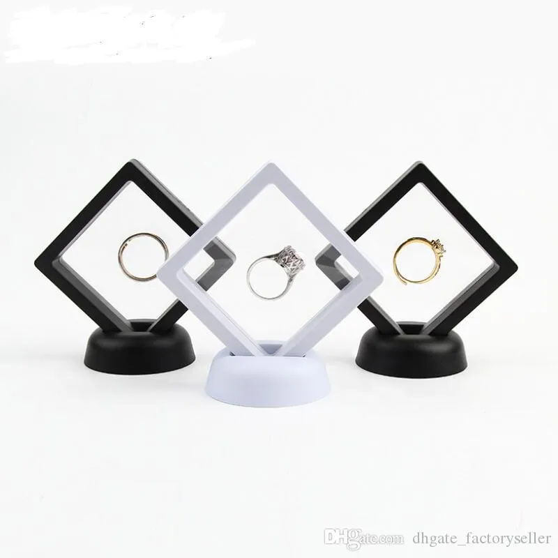 White black Jewelry Ring Pendant Display Stand Suspended Floating Display Case Jewellery Coins Gems Artefacts Packing Boxes LX7771
