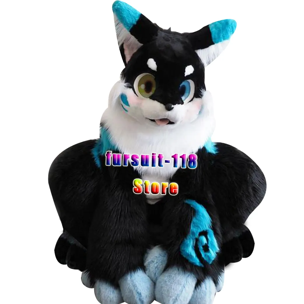 Long Haired Husky Dog Fox Wolf Husky Dog Mascot Costume Fur Cartoon ...