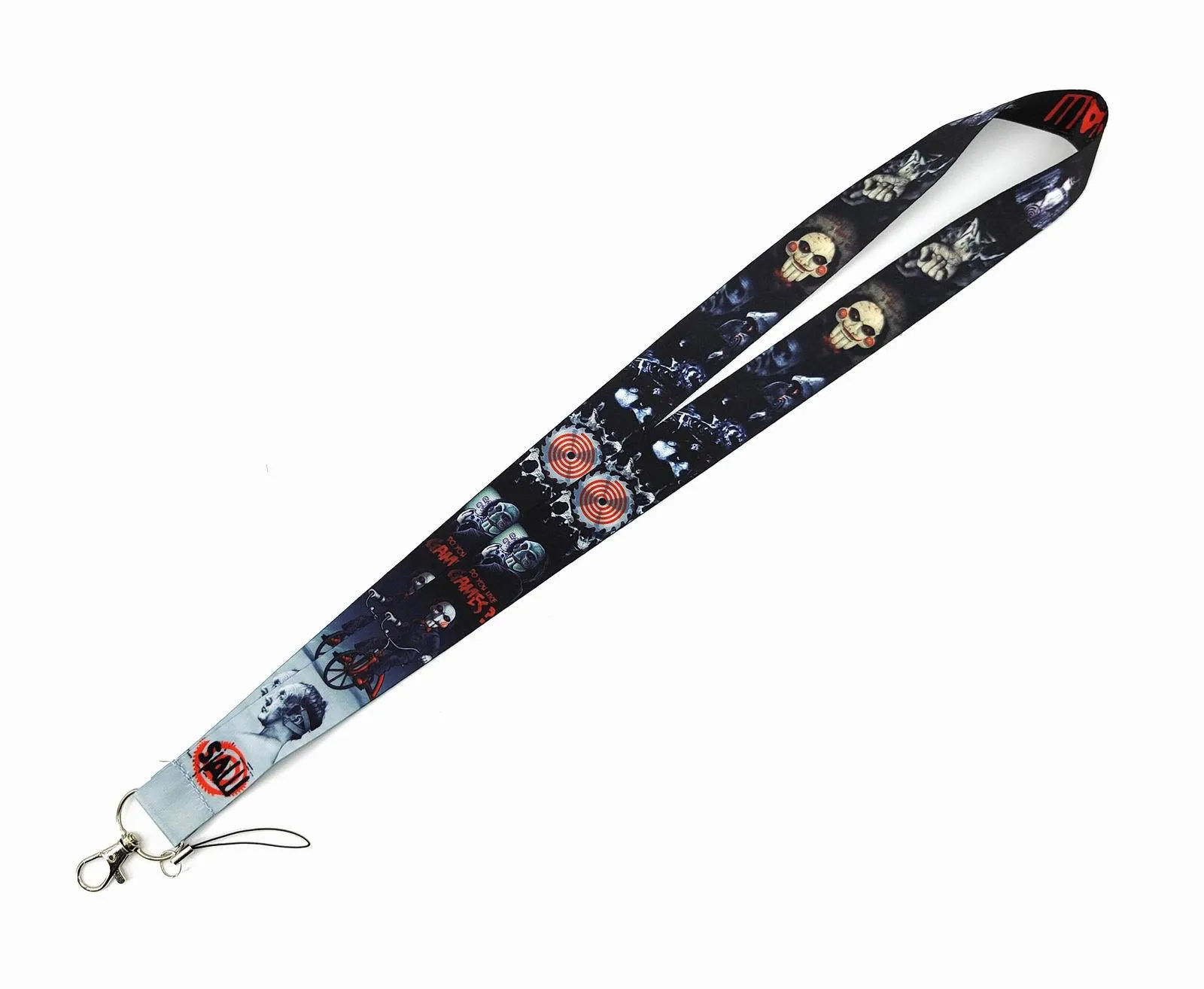 Halloween Horror Movie Lanyard för nyckelchain ID -kort Omslag Pass Telefon Badge Holder Key Rem Rems Telefontillbehör