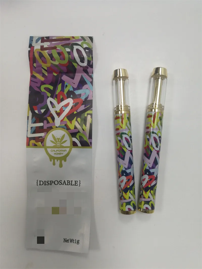 Kalifornien honung engångsvapspenna ecigaretter 400mAh uppladdningsbar USB -port tom patronång med utsökt förpackningspåse