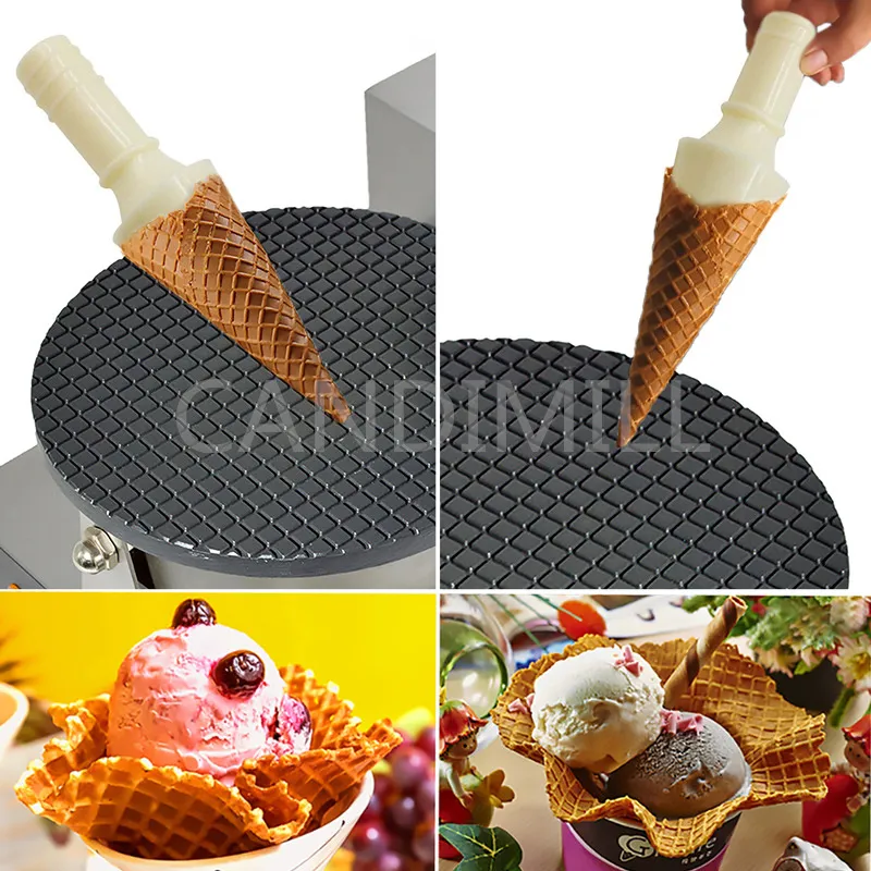 Cone Timer Commercial Ice Cream Equipment Double Head Ice Cream Cone Maker ...