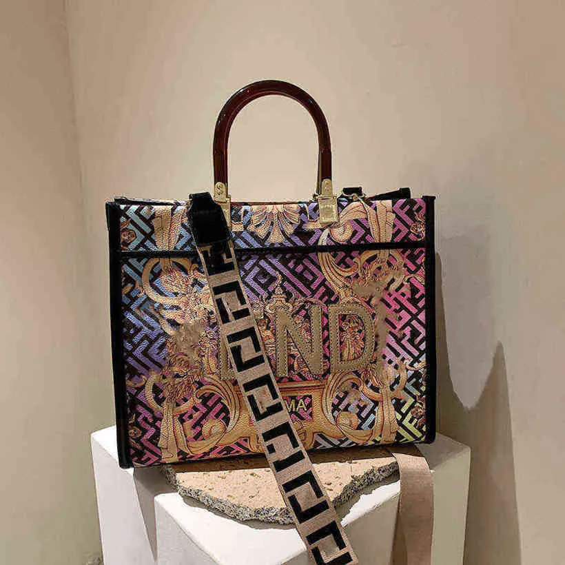 2022 Luxury Jewelry Designer Bag for Women Hand Large Graffiti Color Painting