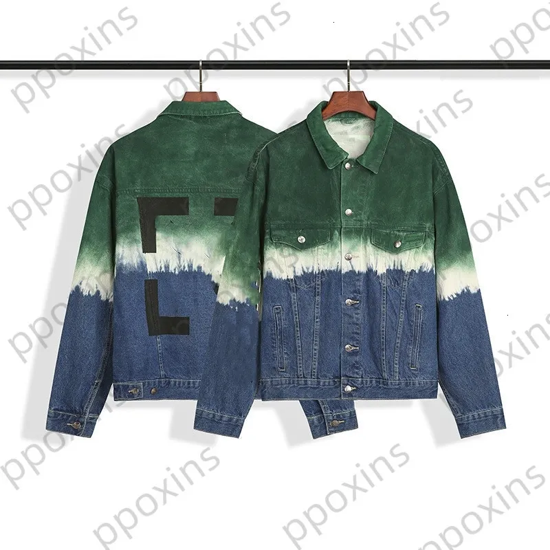 Designer de mode Hommes Veste Haute Qualité Marée Marque Nouvelle Main Tie Dye Gradient Flèche Lavé Vieux Denim Coupe-Vent Manteau Vestes D'hiver Hommes Mode