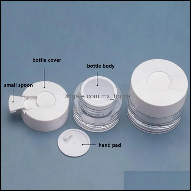 30g 50g face cream jar white lid with spoon Eye Serum bottles travel sub-packing cosmetic bottle