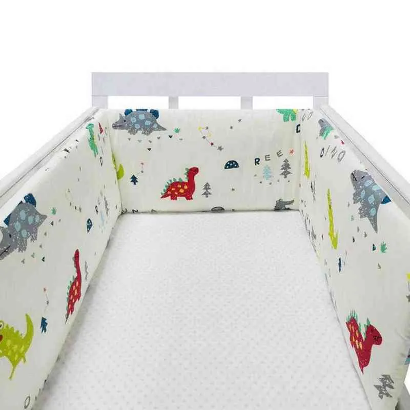 1 Pcs Babybedje Bumpers In De Wieg Voor Pasgeboren Katoen Cartoon Dinosaurus Cot Bumper Baby Bed Protector Kids beddengoed G220421