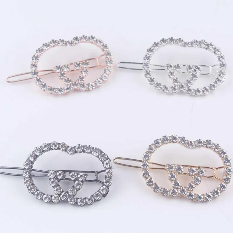 Bling Bling Crystal Letter Hair Clip Women Letters Barrettes for Gift Party Fashion Hair Accessories 4 Colors