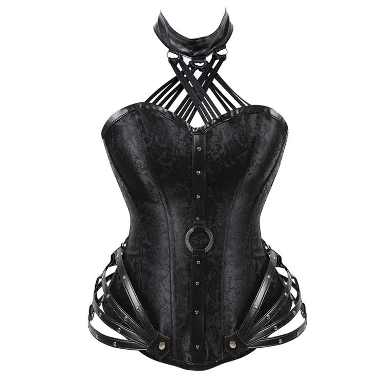 Women's Shapers The Gothic Tube Top Hanging Neck 11 Steel Side Zippers Tight Court Shapewear Corset Slim Fit Retro Big Size S-6XLWomen's