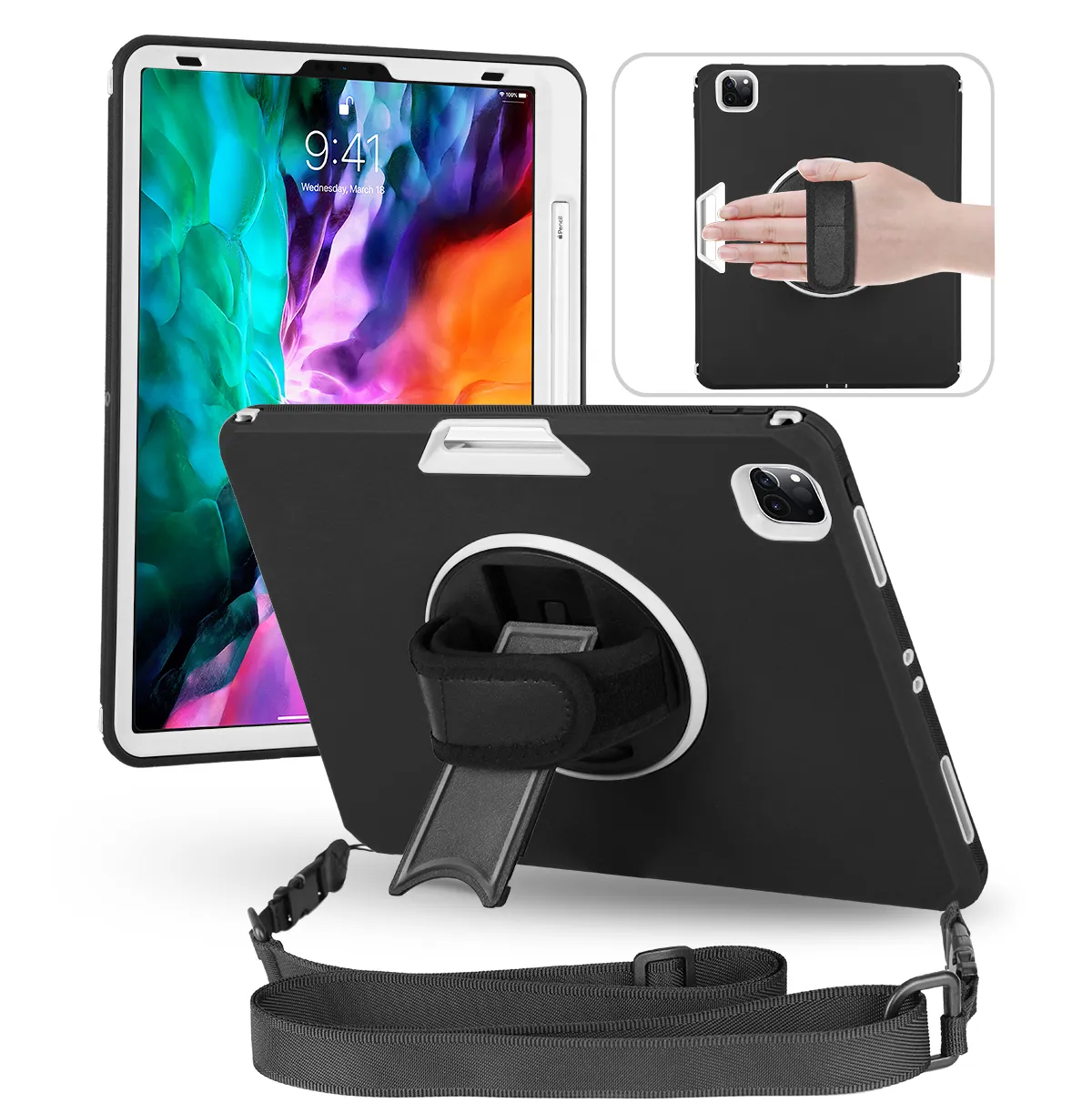 Tablet Cases For iPad 11 With Heavy Duty Shockproof Holster Belt Clip Kickstand Defender 3 layers Multi-Function 4 Corners Strengthen Cover