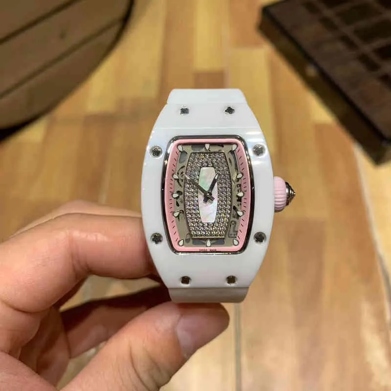 Horloges polshorloge ontwerper vrije tijd gepersonaliseerde witte lip keramische dames horloge mechanische veelzijdige kleine mode -sfeer mooi getij