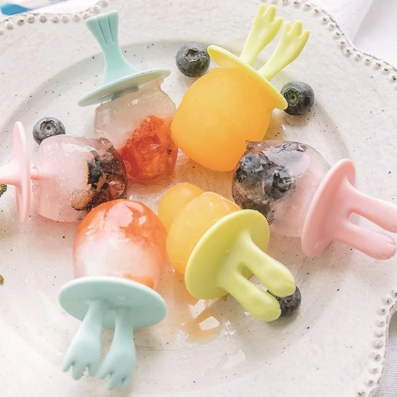 Silicone Ice Cream Mold DIY Homemade Popsicle Moulds Freezer 6 Cells Ice Cube Tray Popsicles Barrel Makers Baking Tools