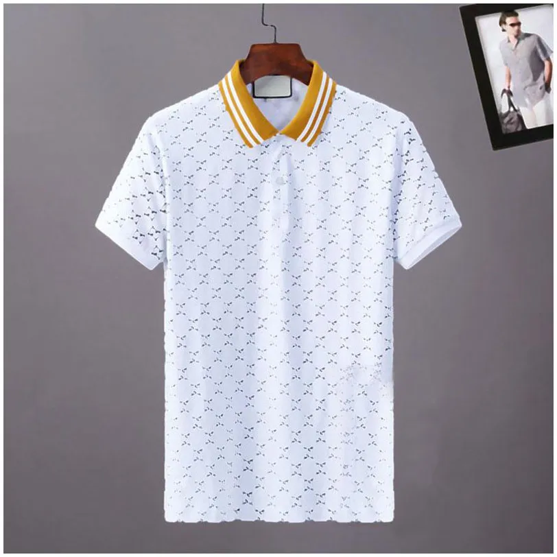 22SS Sommer Markenkleidung Luxus Designer Poloshirts Männer Casual Polo Mode Schlange Biene Druck Stickerei T-shirt High Street Herren Polos M-3XL Großhandel