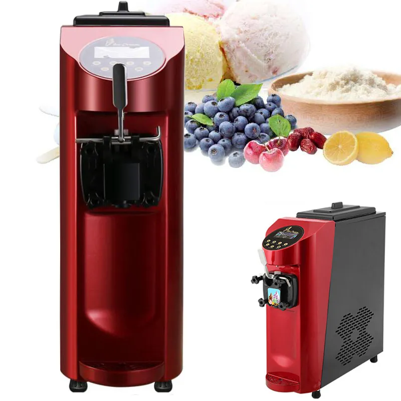 中国アイスクリームショップ機器シングルヘッド1フレーバーソフトセルフクーリングアイスクリームメーカーマシンの価格