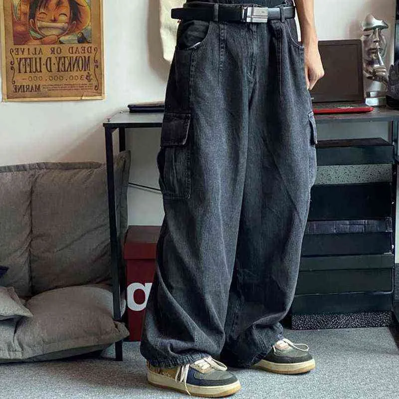 Vintage Oversized Washed Cargo Jeans Baggy With Wide Legs And Big