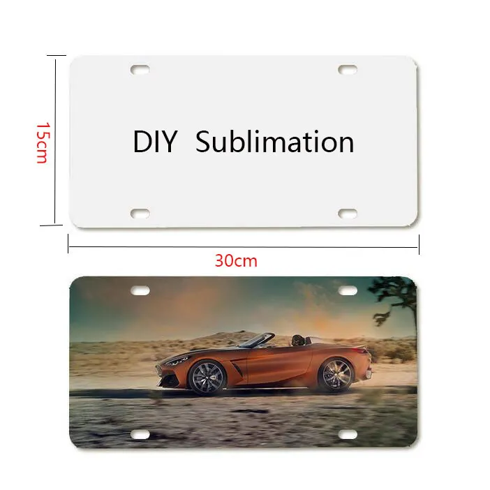 Sublimations-Nummernschild-Dekoration, blanko, weiße Aluminium-Werbetafel, DIY-Werbeübertragungsbeschichtung, Werbefolie