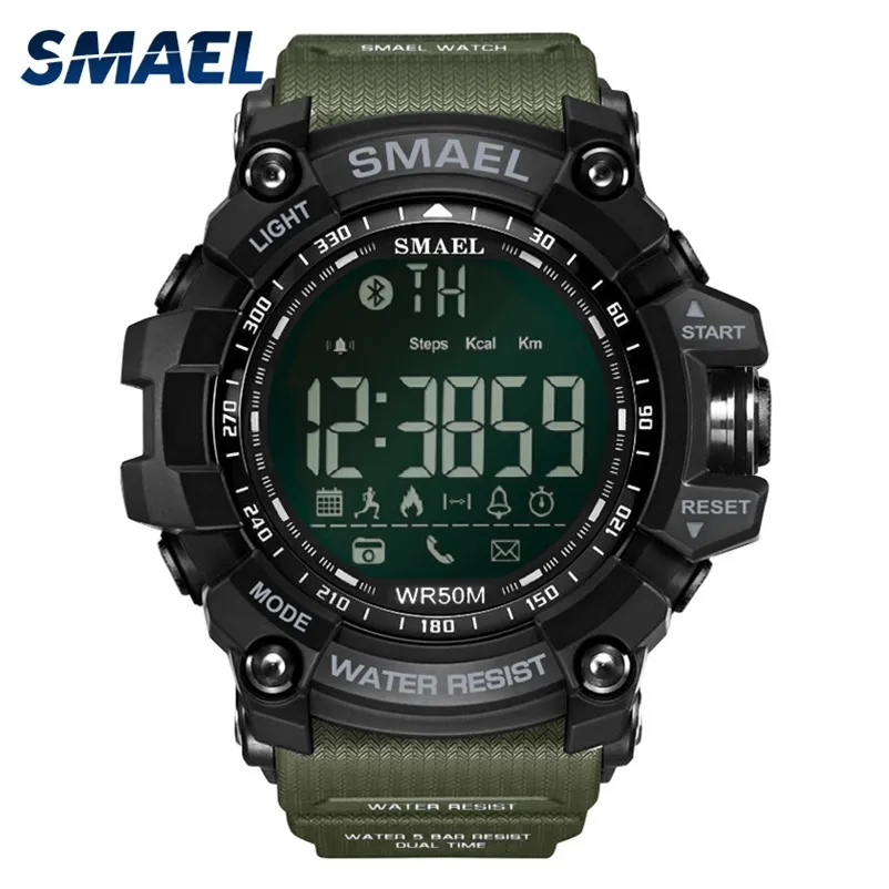 Smael Sport Watch Erkekler Top Lüks 50m Su Geçirmez Kol saati Saat Erkekler LED Dijital Saatler Relogio Masculino 220523