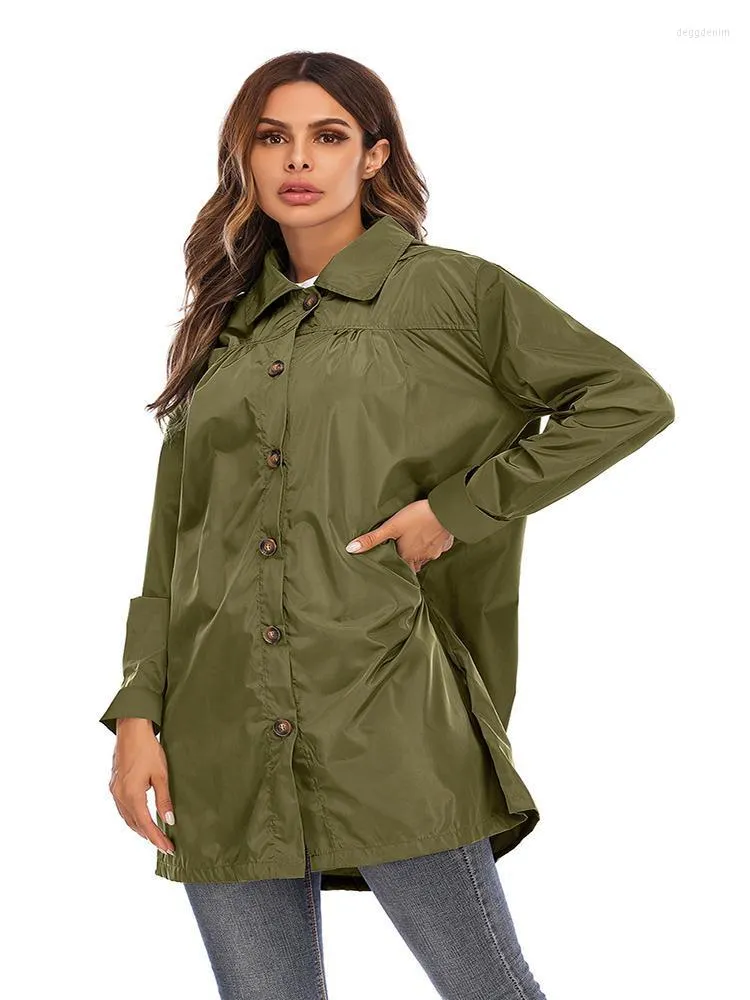 Women's Waterproof Outdoor Hooded Raincoat Jacket Trench Coats