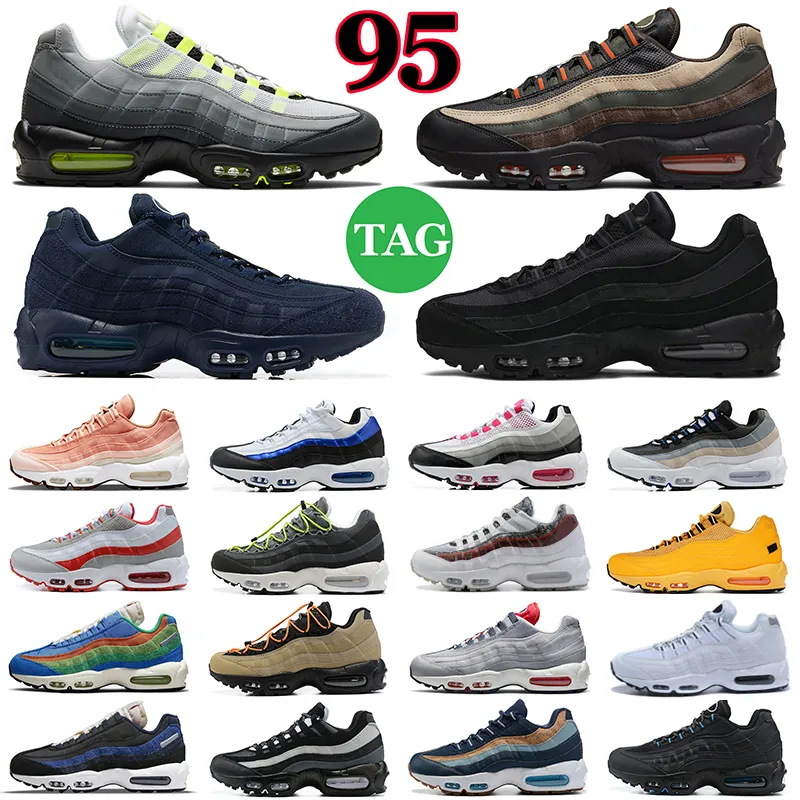 air max 95 OG نيون الرجال احذية الجري ما الثلاثي الأسود الأبيض الليزر الفوشيه الرجال النساء المدرب الرياضة في الهواء الطلق حذاء رياضة 36-45