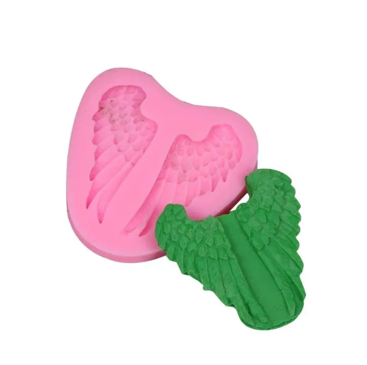 Silicone Kitchen Baking Moulds DIY Cake 1 Pair Of Angel Wings Shape Freeze Tools Cupcake Topper Fondant Sugar Craft Candy Chocolate Molds SN6480