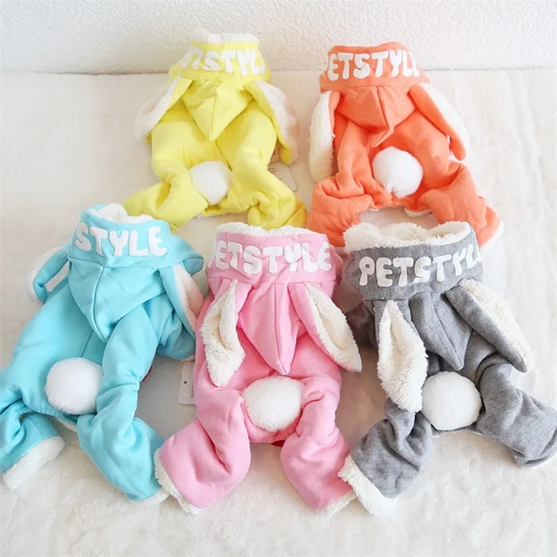 Winter Dog Clothes Warm Pets Dogs Clothing For Small Medium Dogs Chihuahua Rabbit Ear Puppy Dog Costume Pet Coat Jacket Bulldog T2218L
