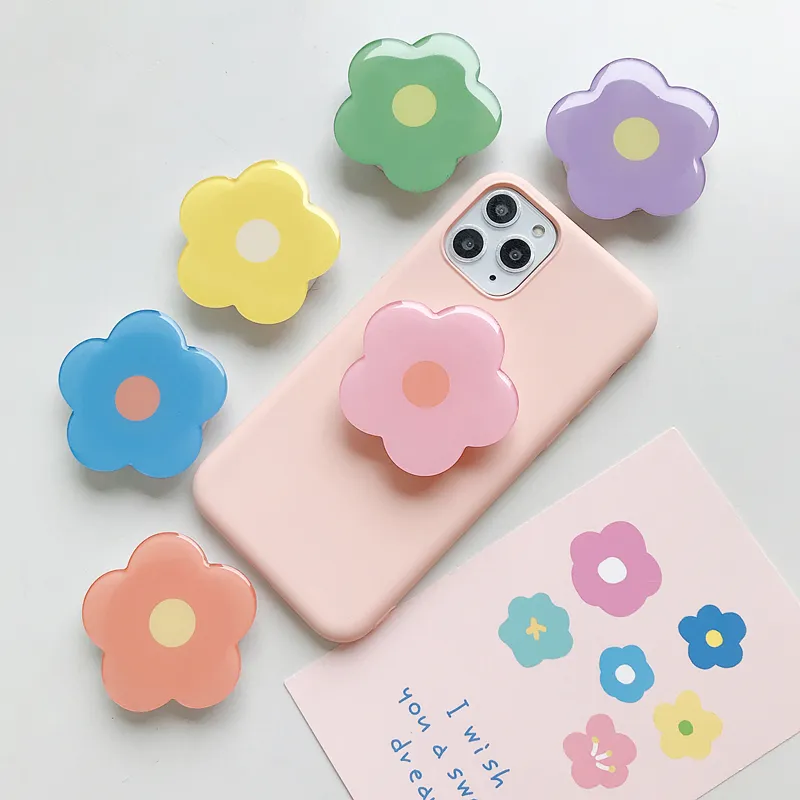 Mobile Phone Ring Holders Epoxy Resin Universal Fresh And Lovely Flowers Foldable Grip Tok Bracket Mobile-Phone Accessories