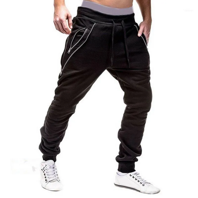 Pantalones de chándal ajustados a la moda para hombre 2022 Hiphop Casual elástico Jogging deporte Color sólido pantalón primavera otoño