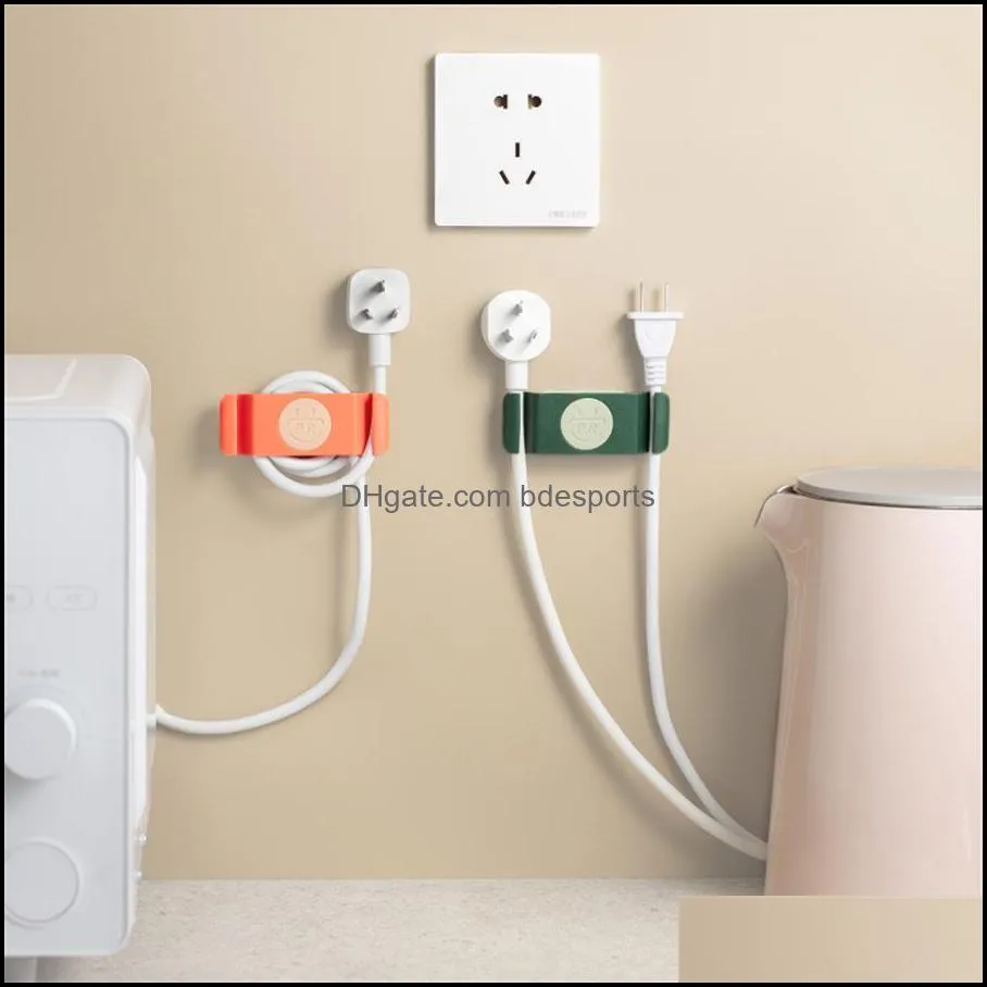 Plug hook free punching strong glue hook kitchen wall hanging storage power cord bracket holder