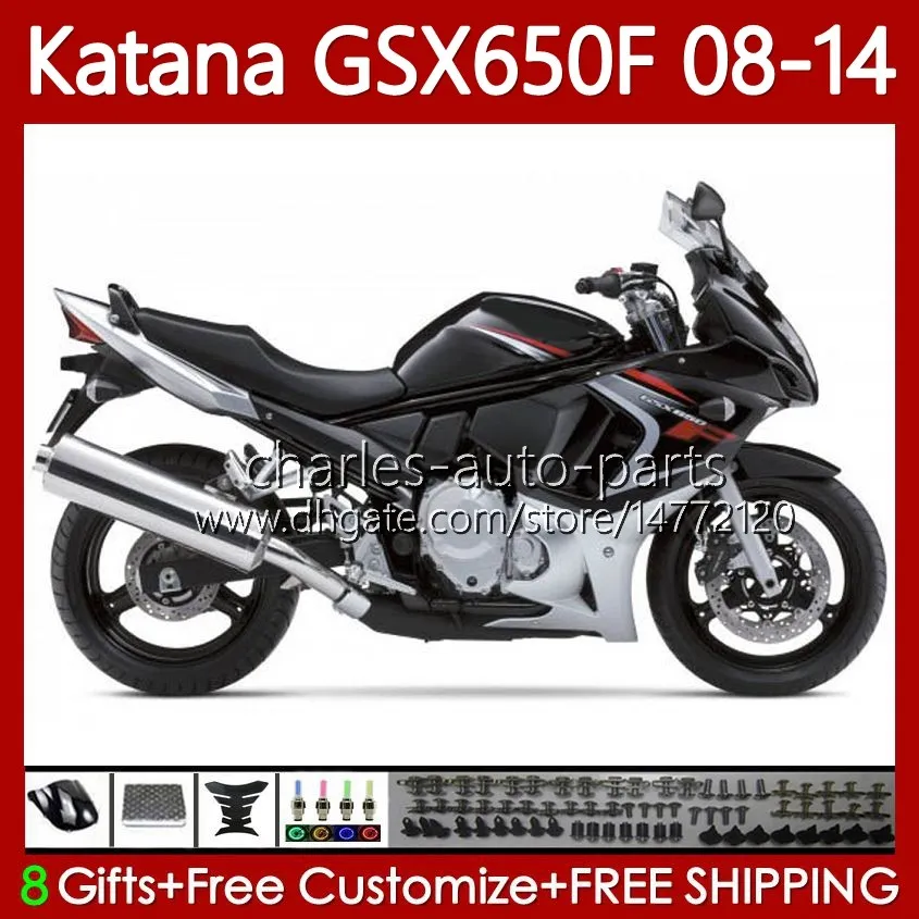 Karosseri för Suzuki Katana GSXF 650 GSX-650F GSX650F GSXF650 Svart NY 2008 2009 2010 2011 12 13 14 120NO.87 GSX 650F GSXF-650 08 09 10 11 2012 2013 2014 OEM FAIENINGS