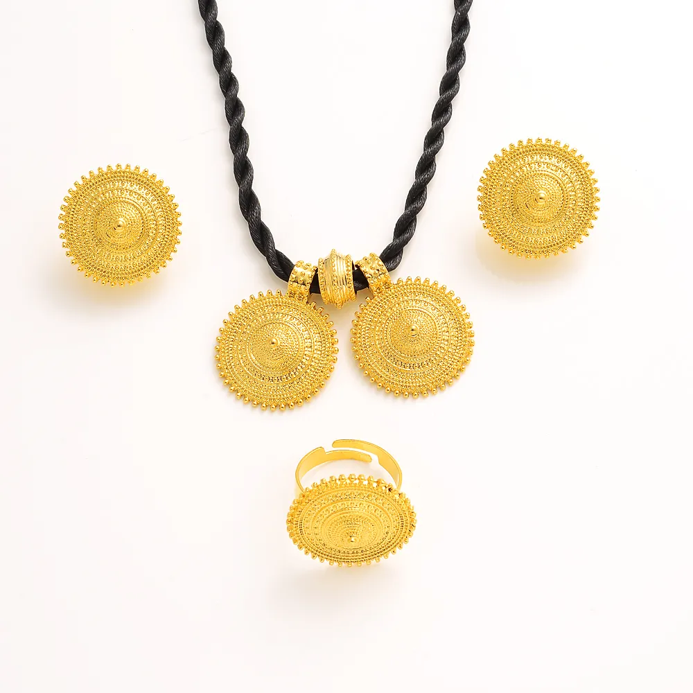 Ethiopian Habesha Antique Gold Jewellery Set Necklace Earrings And Ring In Fine Solid Gold Perfect Wedding Or Party Gift For Women From Eritrea From Wwwabcdefg886 7.43 DHgate.Com