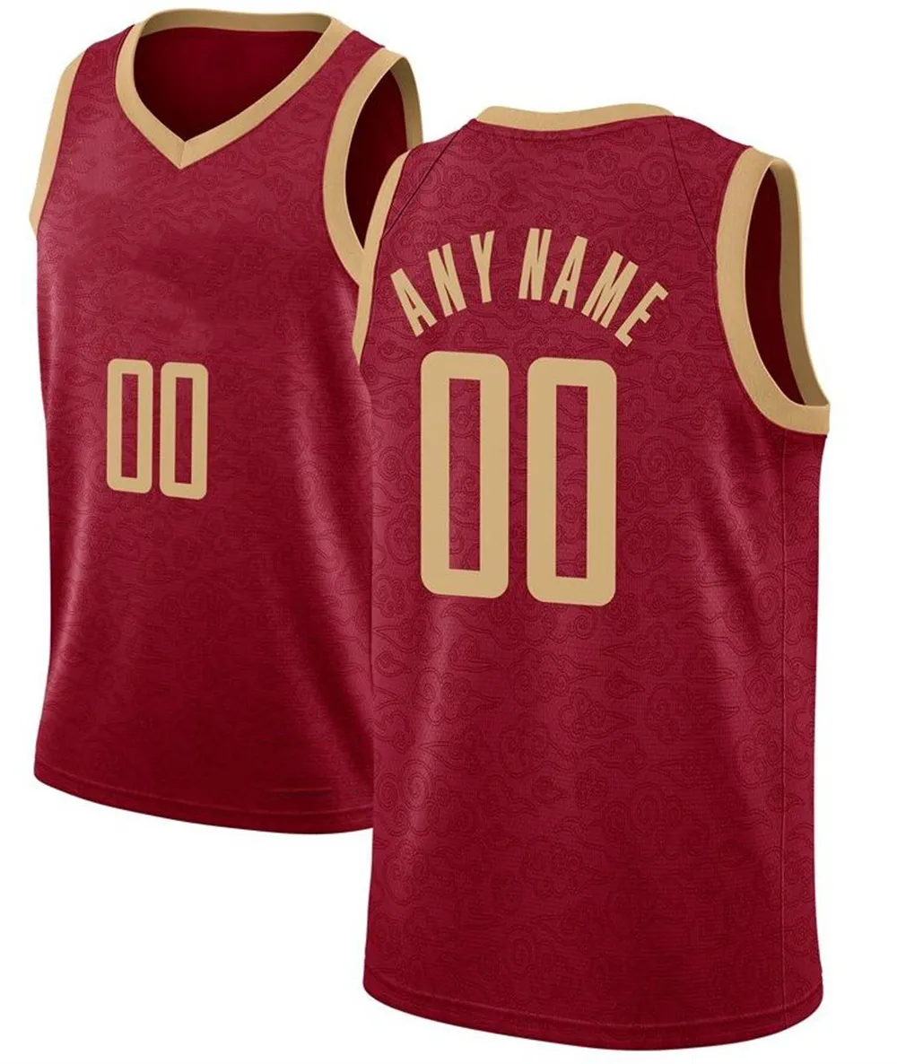 Gedrukt Houston Custom DIY Design Basketbal Jerseys Maatwerk Team Uniformen Print Gepersonaliseerde Any Name Number Mannen Dames Kids Jeugd Jongens Rood Jersey