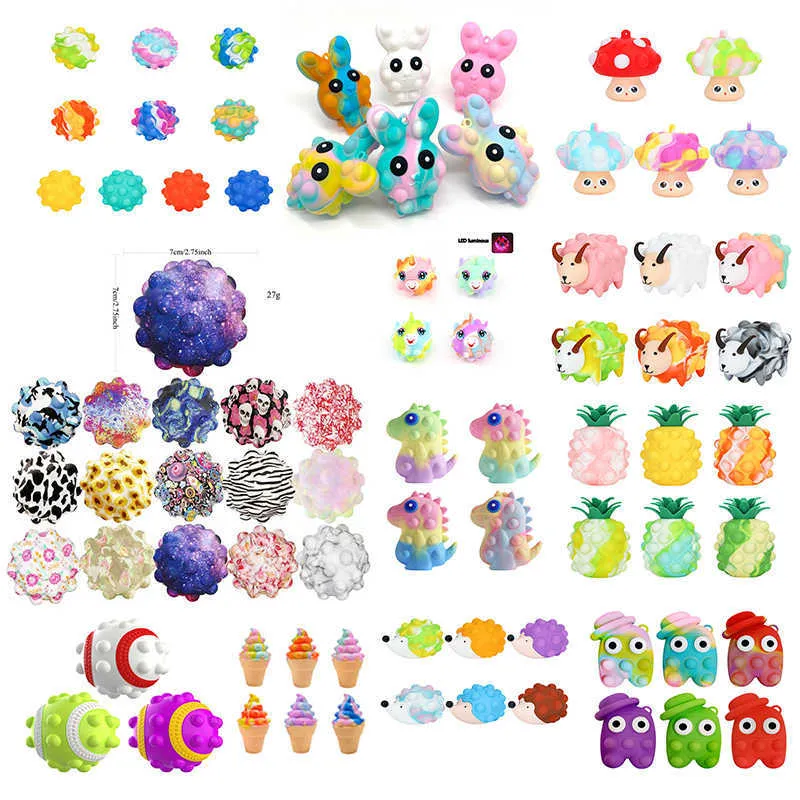 Fidget Speelgoed Sensorische Pasen Gift 20 Stijlen 3D Decompressie Bal Bubble Konijn Schattige Dieren Kind Kinderen Grappige Anti Stress bal Verrassing