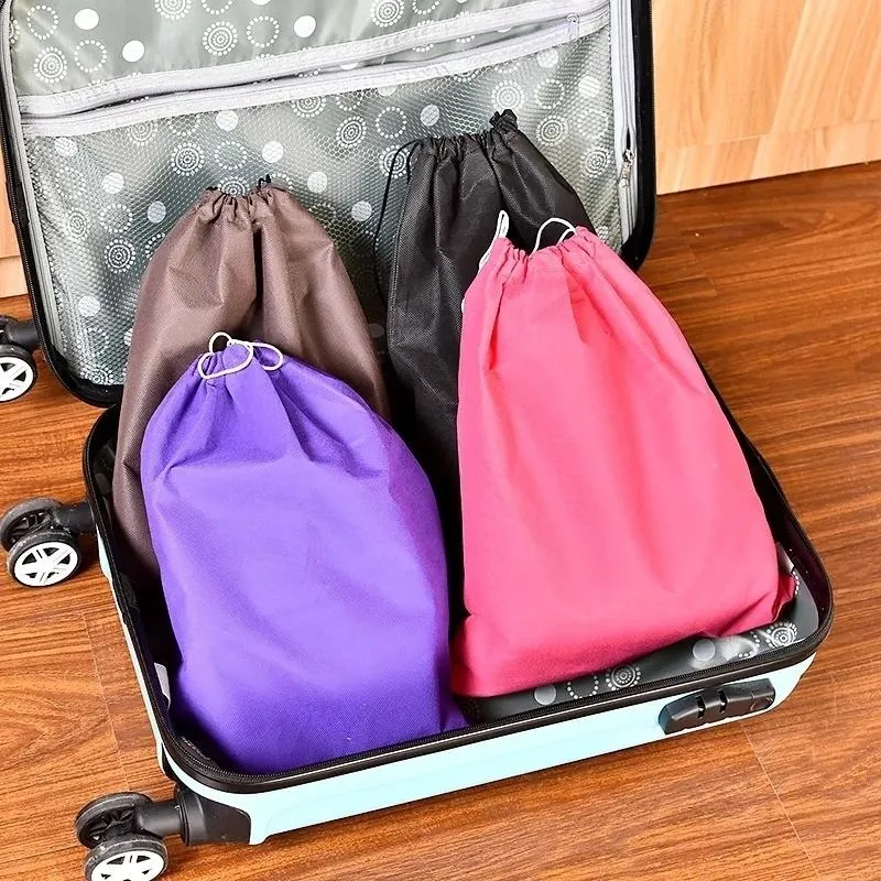 Depolama Çantaları Yeniden Kullanılabilir Dokunmasız Çekme Çanta Kıyafetleri Ayakkabı Ayakkabı Organizatör Seyahat Ev Storagestorage