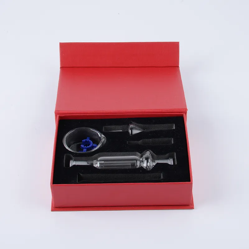 Ship By Sea Micro NC Kits Hookahs Nector Collectors Mini Small 10mm Joint With Titanium Nail Straw Tip Dish Black Red White Box Smoking Accessories NC01