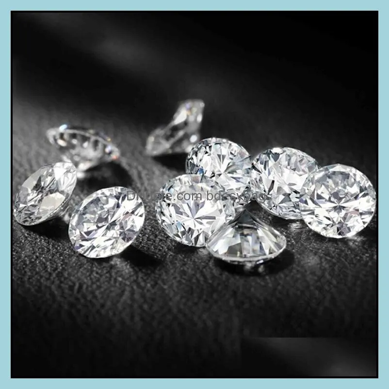 loose gemstones moissanite artificial diamond d color 0.5/0.6/30.8/1 carat customized k gold wedding ring1