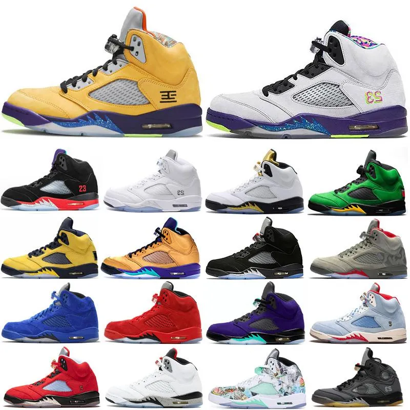 Top 5s Raging Red Mens Basketball Shoes Jumpman 5 Oreo Alternate Grape Laney Blue White Cement Men Trainers Bull Red Moonlight What The Ice Oregon outdoor sneakers