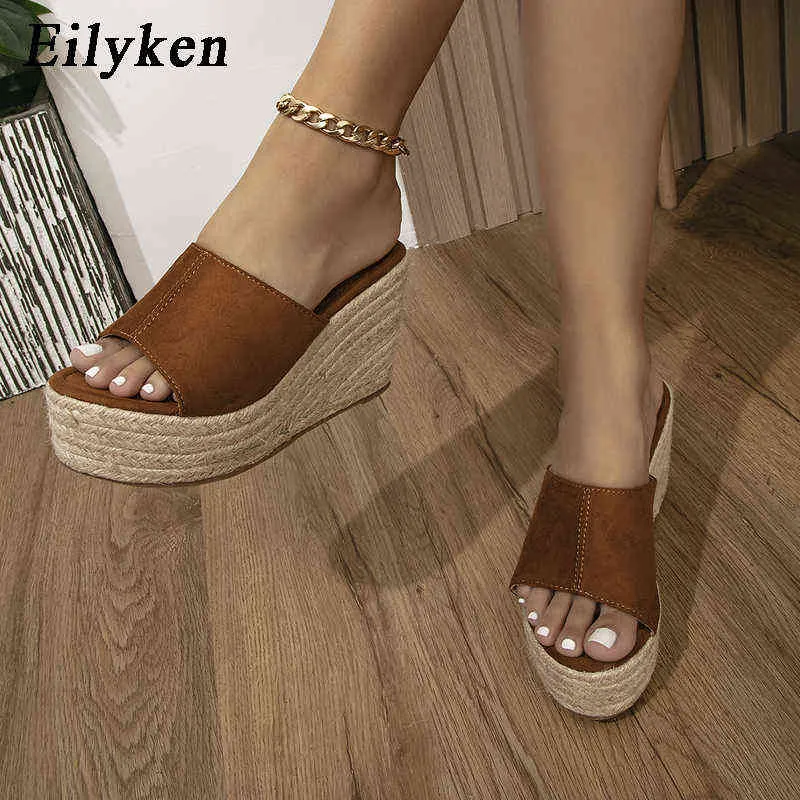 NXY Sandals Nowa letnia platforma Chunky High Heel Kappery Moda Rattan Tlok Office Work Buty Buty na czółence