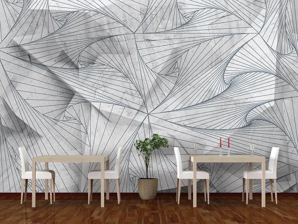 Custom papel de parede 3d wallpaper abstract line art background wall decoration painting home decor
