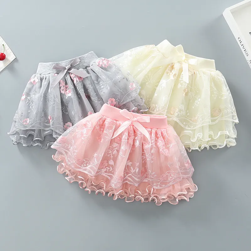 Jupes Tutu en maille pour filles Style enfant Puffy Four Seasons Princess Cake KF1064 220423
