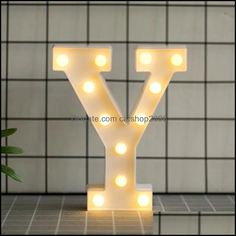 LED Christmas Outdoor Night Light 26 English Letter Arabic Numerals Symbol Household Birthday Party Lamp 5 3hb J2