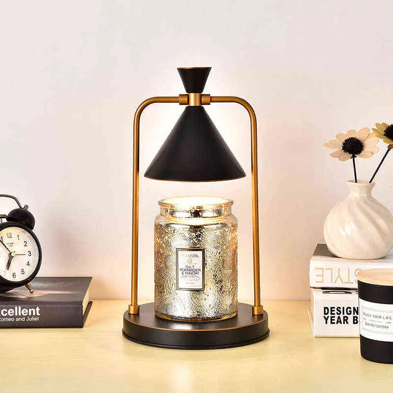 Lampada Scaldacandele, Lampada Scaldacera Elettrica Scaldacandele Classico con Calore e Altezza Regolabili, Luce per Aromaterapia con Scioglicandele con 2 Lampadine per Candele Profumate(Bianco 220V