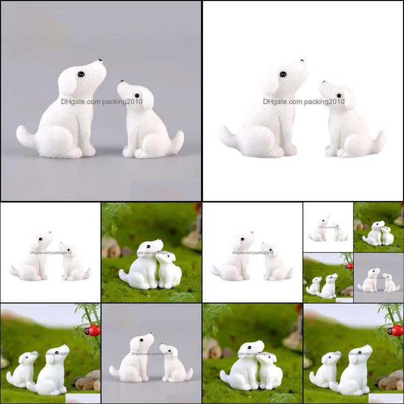 cute white dog lovely puppy resin cartoon doll ornament miniature fairy garden decoration micro landscape diy craft accessory pab13067