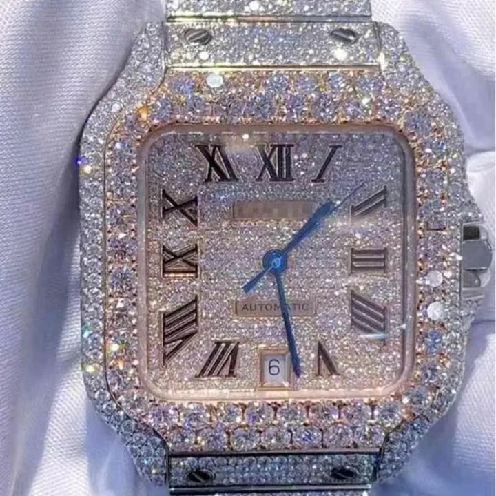 Moissanite Mosang steen diamanten horloge maatwerk kan de tt van heren automatisch mechanisch uurwerk waterdicht horloge C7 passeren