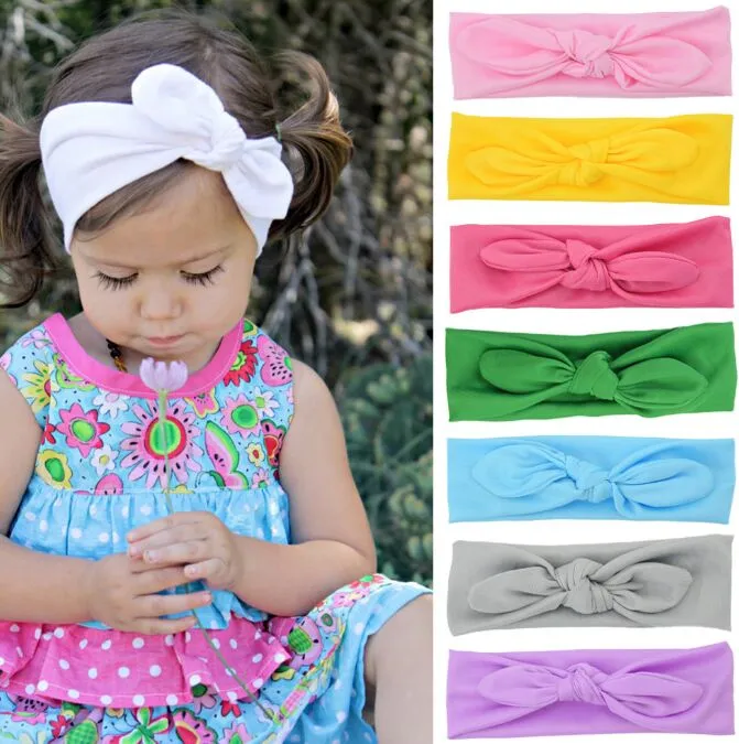Baby Elastic Headwearwear Bandas de cabelo infantil recém -nascido Bow Bowknot Clothes Acessórios Turbano Kids HairBands