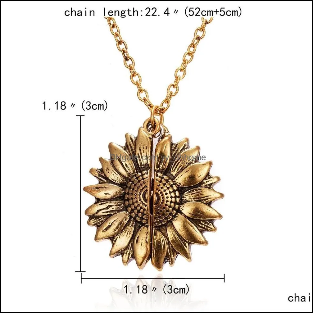 fashion sunflower daisy pendant necklace for women men you are my sunshine couple necklace female jewelry best gift